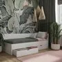 Налксема Кровать с 2 ящиками, усиленный каркас, ЛДСП белый матовый