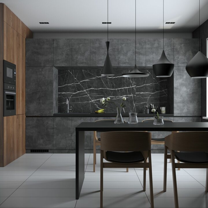 Blackdiz Кухня угловая, TSS камень, дерево