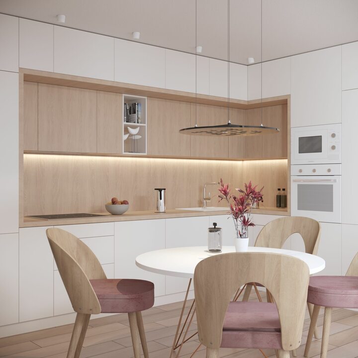 Leyton D Кухня угловая, TSS, SOFT TOUCH белый, дерево