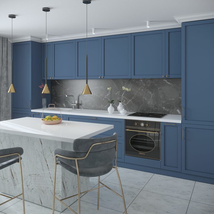 Gardstock Кухня прямая, SAYERLACK синий монарх