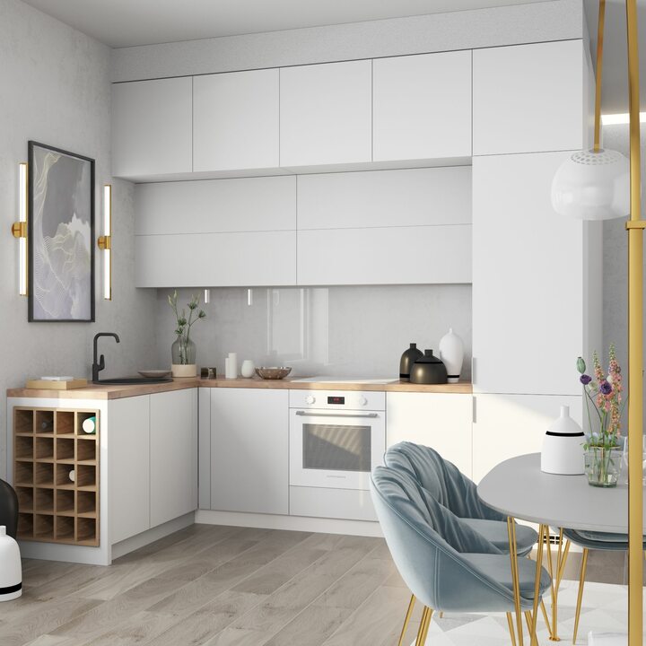 Skeltyc Кухня угловая, SOFT TOUCH белый