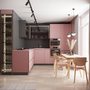 Greypink Кухня угловая, SAYERLACK, SOFT TOUCH розовый, графит