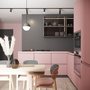 Greypink Кухня угловая, SAYERLACK, SOFT TOUCH розовый, графит