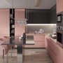 Candyfly Кухня угловая, SAYERLACK розовый, графит