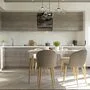 Tisrock Кухня угловая, TSS, HIGH GLOSS белый, дерево