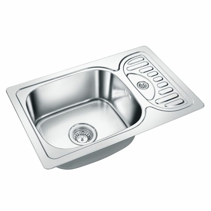 EMAR 305A Кухонная мойка с чашей и крылом из нержавеющей стали, матовый, глянец