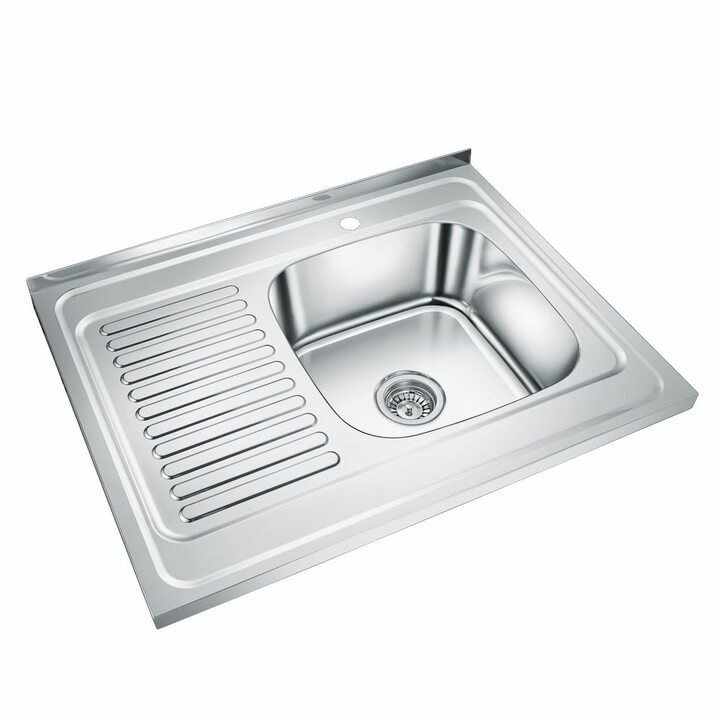 EMAR T6080RQ Кухонная накладная мойка с чашей из нержавеющей стали, глянец