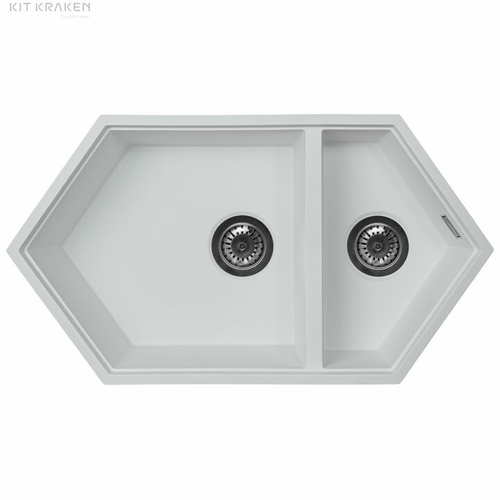 Kit Kraken Creek Кухонная мойка из искусственного камня, белый