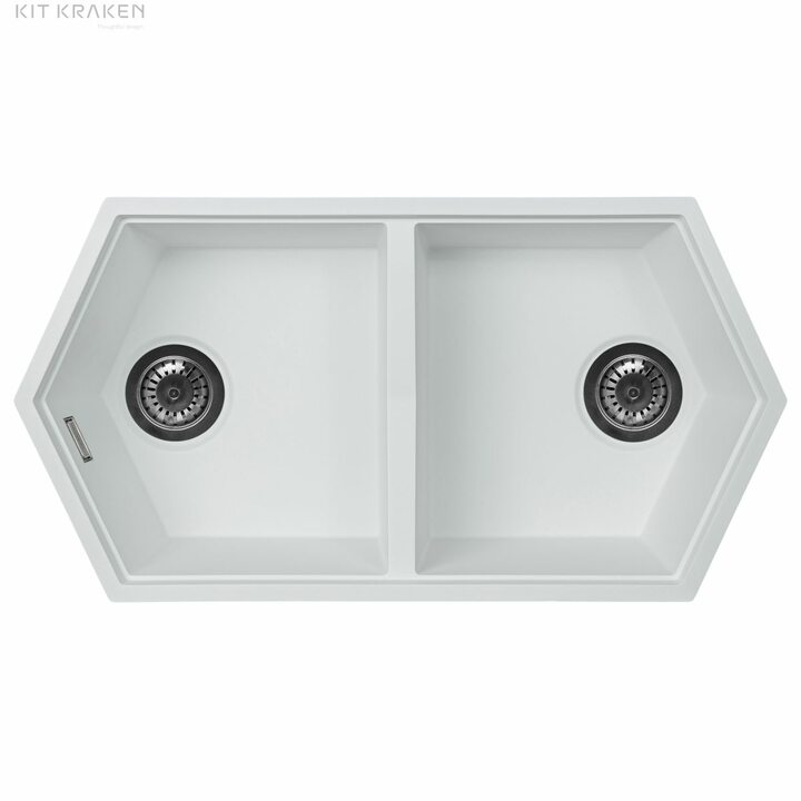 Kit Kraken Gulf Кухонная мойка из искусственного камня, белый