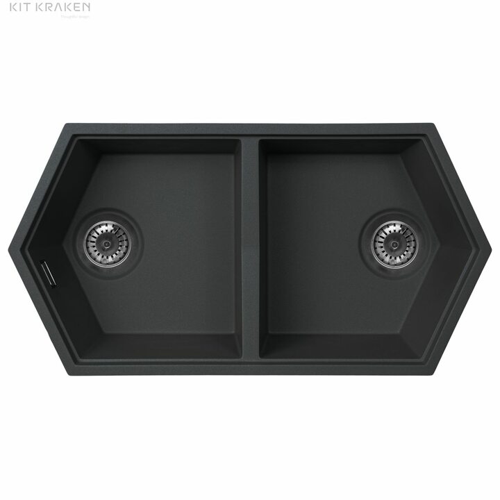 Kit Kraken Gulf Кухонная мойка из искусственного камня, черный