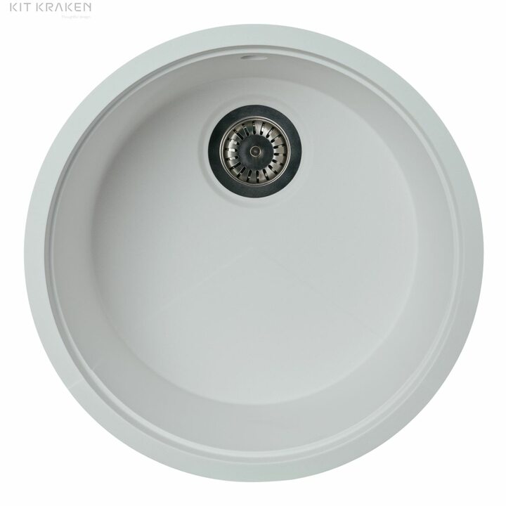 Kit Kraken Lake Кухонная мойка из искусственного камня, белый