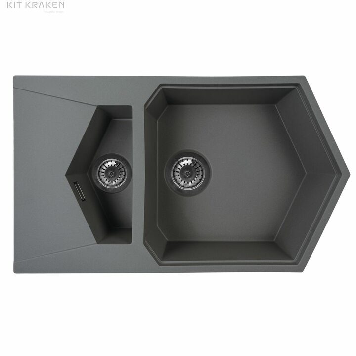 Kit Kraken Pond Кухонная мойка из искусственного камня, темно-серый