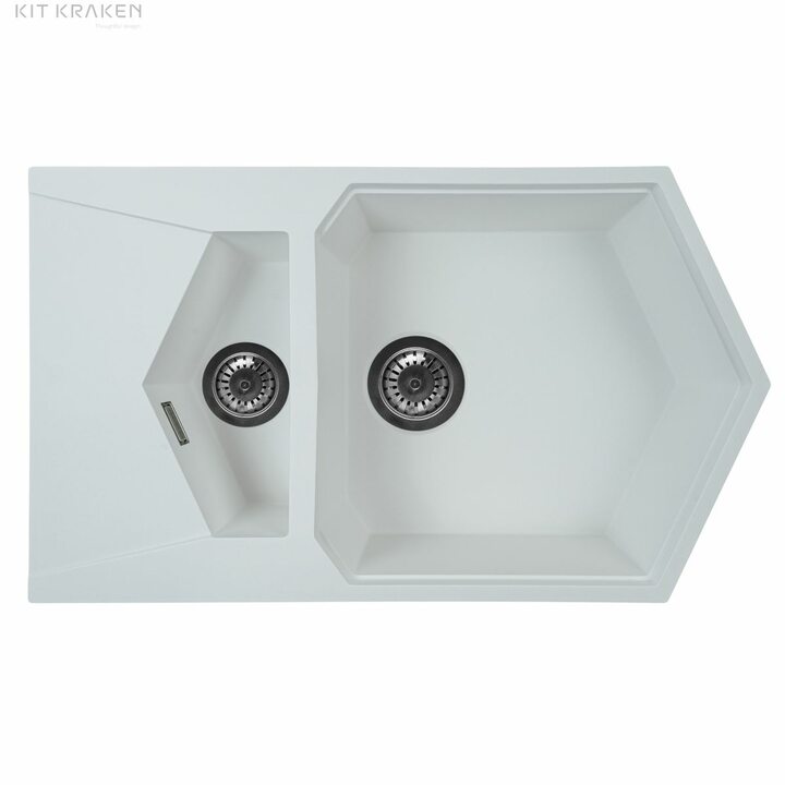 Kit Kraken Pond Кухонная мойка из искусственного камня, белый