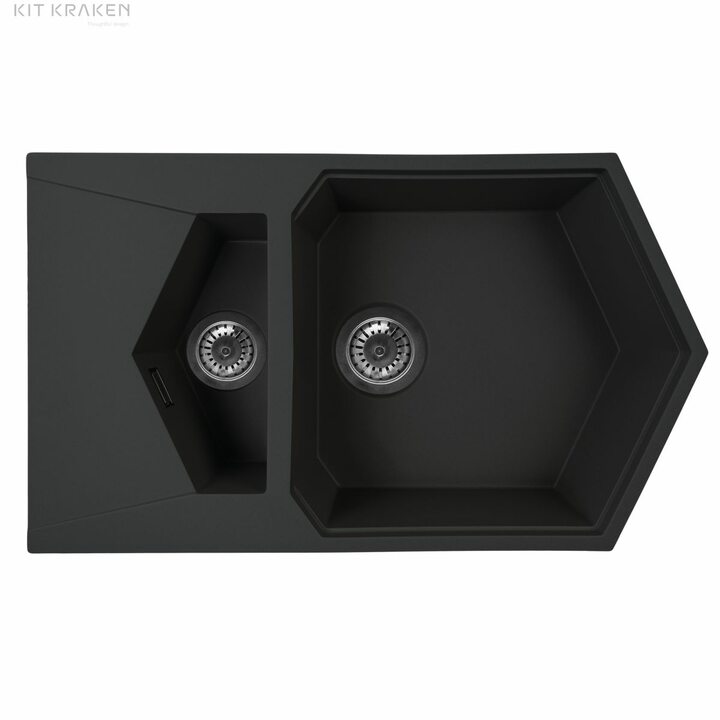 Kit Kraken Pond Кухонная мойка из искусственного камня, черный