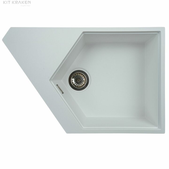 Kit Kraken River Кухонная мойка из искусственного камня, белый