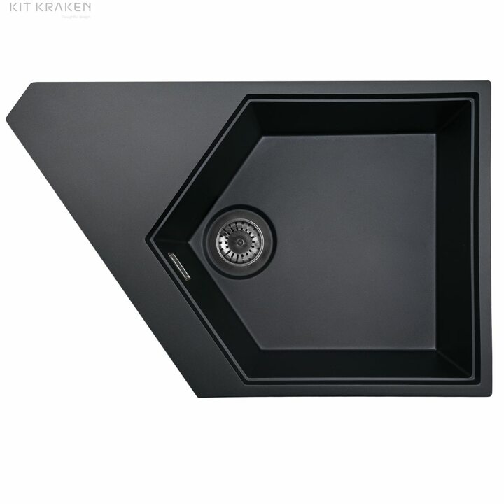 Kit Kraken River Кухонная мойка из искусственного камня, черный