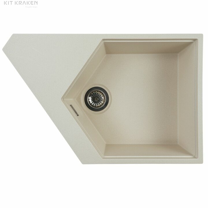 Kit Kraken River Кухонная мойка из искусственного камня, бежевый