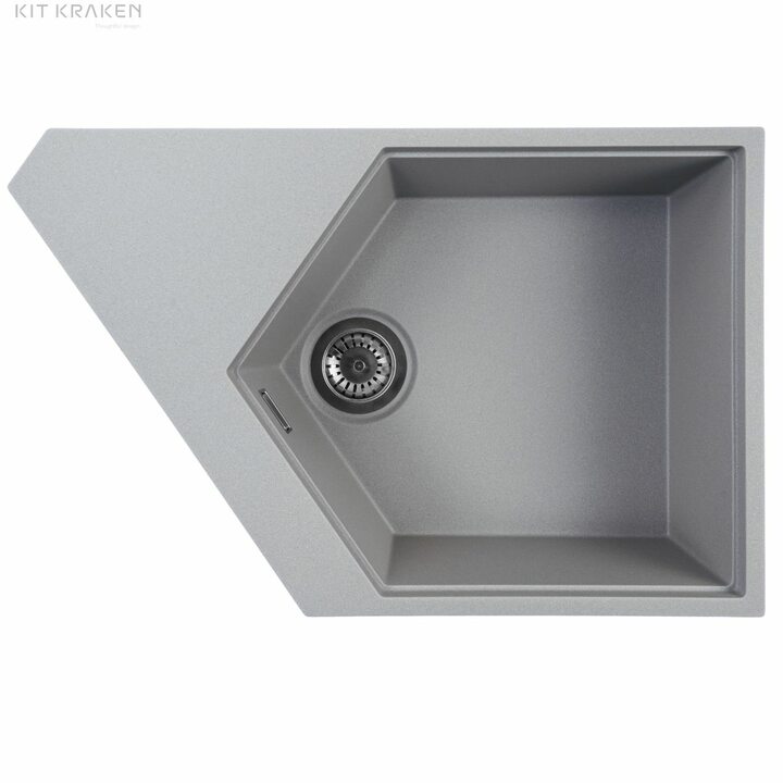 Kit Kraken River Кухонная мойка из искусственного камня, серый