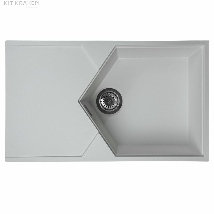 Kit Kraken Sea Кухонная мойка из искусственного камня, белый