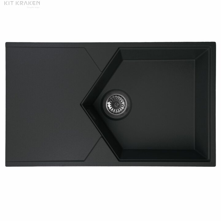 Kit Kraken Sea Кухонная мойка из искусственного камня, черный