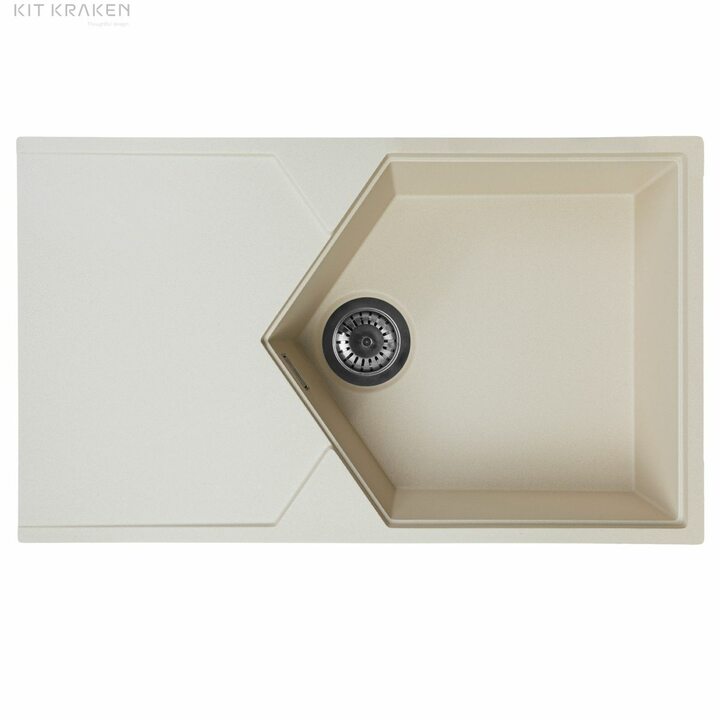 Kit Kraken Sea Кухонная мойка из искусственного камня, бежевый