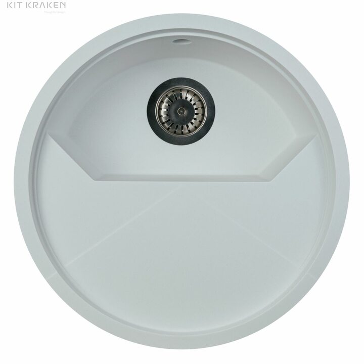 Kit Kraken Stream Кухонная мойка из искусственного камня, белый