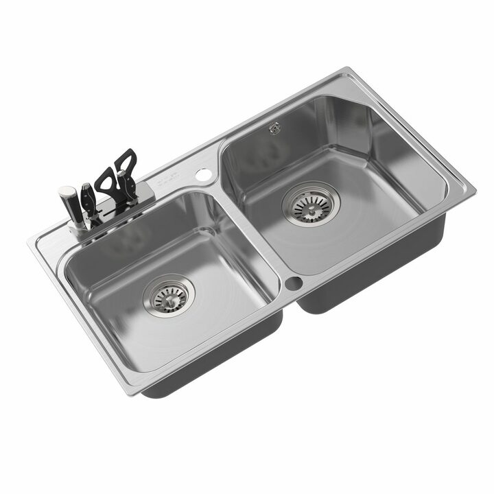 Oulin OL-H9910 Кухонная мойка из нержавеющей стали, сатин