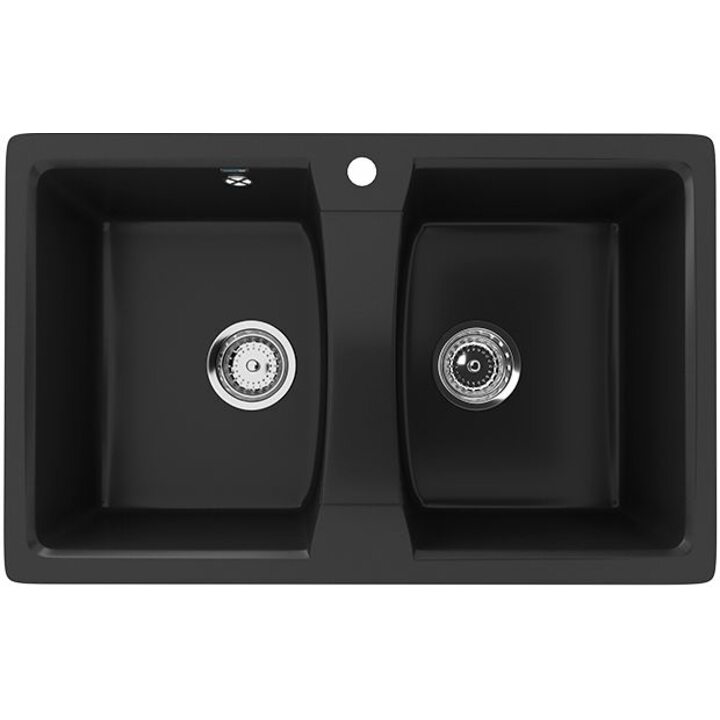 ULGRAN U-402 Кухонная мойка из искусственного камня, 344 Ультра-черный