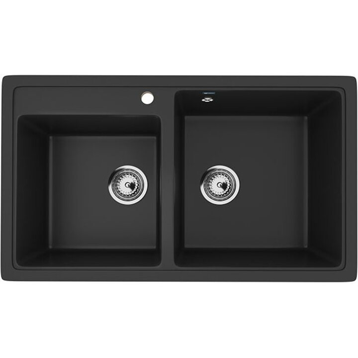 ULGRAN U-200 Кухонная мойка из искусственного камня, 344 Ультра-черный