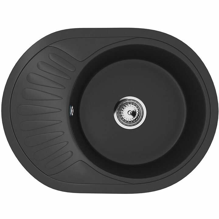 ULGRAN U-107m Кухонная мойка из искусственного камня, 344 Ультра-черный