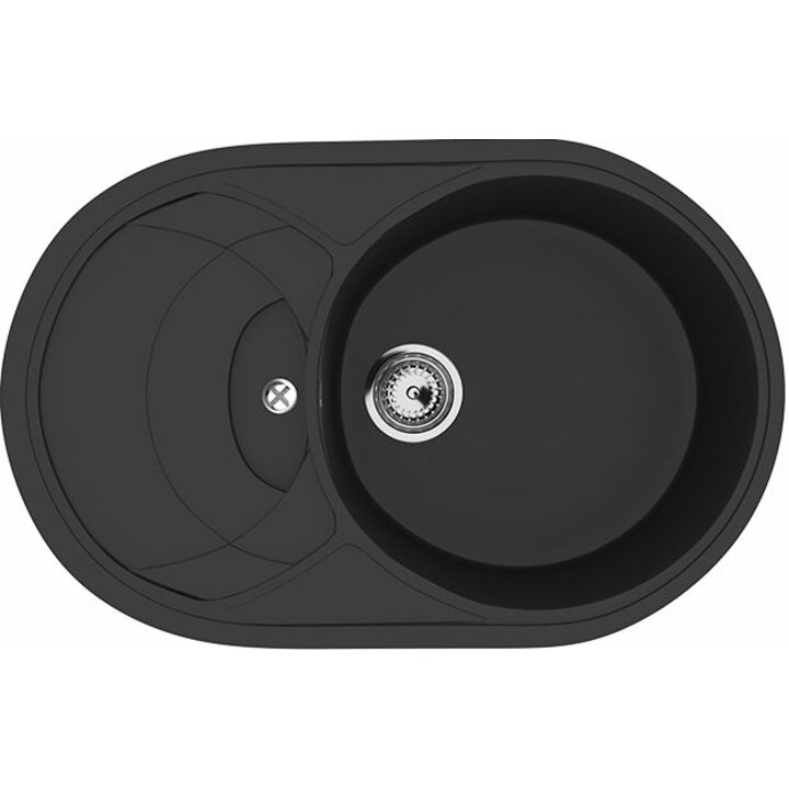 ULGRAN U-110 Кухонная мойка из искусственного камня, 344 Ультра-черный
