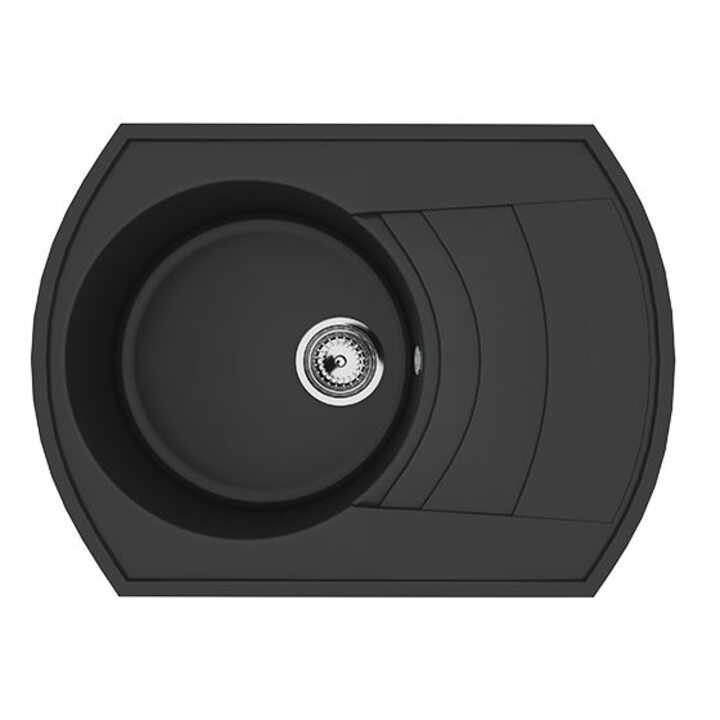 ULGRAN U-206 Кухонная мойка из искусственного камня, 344 Ультра-черный