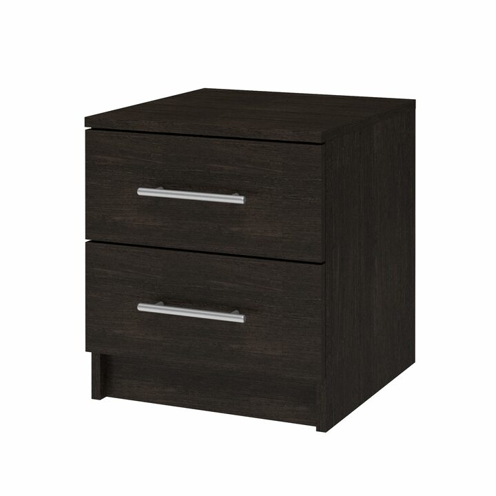 Валске Прикроватная тумба с 2 ящиками, ЛДСП венге