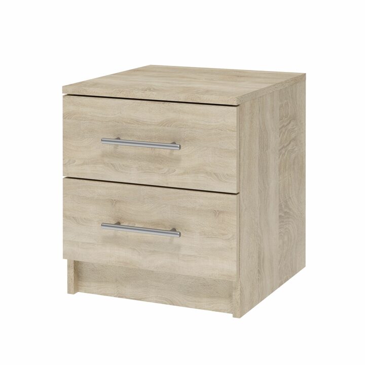 Валске Прикроватная тумба с 2 ящиками, ЛДСП дуб сонома