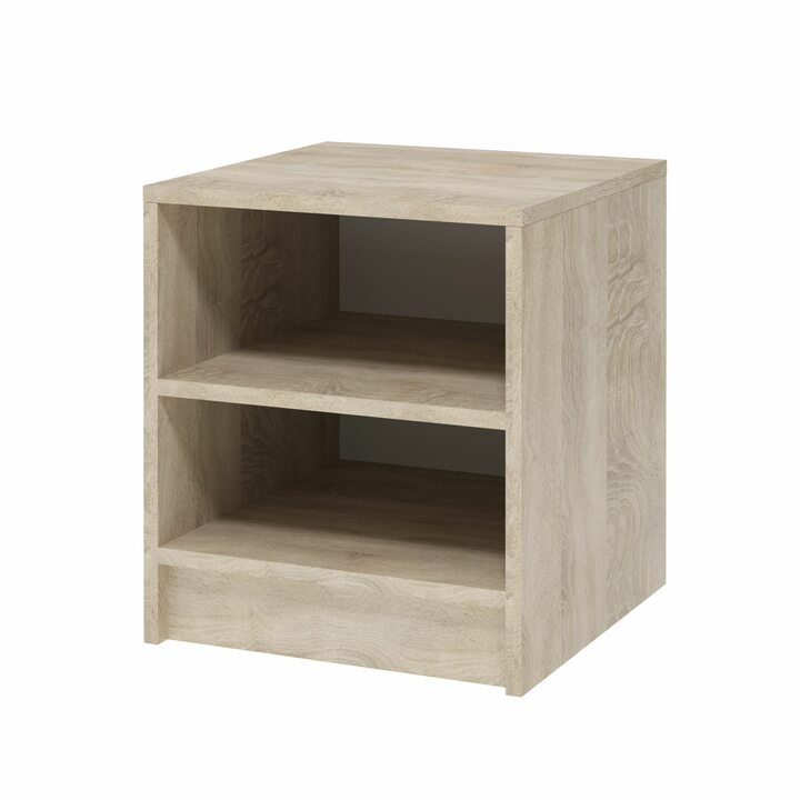 Лем Прикроватная тумба с 2 полками, ЛДСП дуб сонома