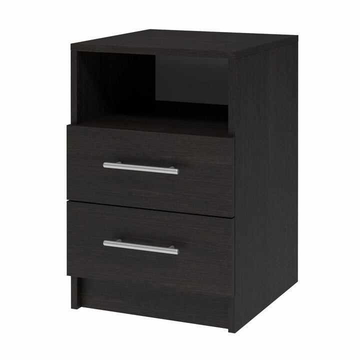 Пинге Прикроватная тумба с 2 ящиками и полкой, ЛДСП венге