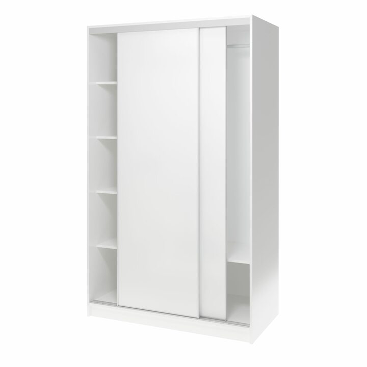 Валске Шкаф купе ширина 1,2 метра, корпус белый, фасад белый