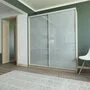 Валске Шкаф купе ширина 1,8 метра, корпус дуб сонома, фасад серое стекло