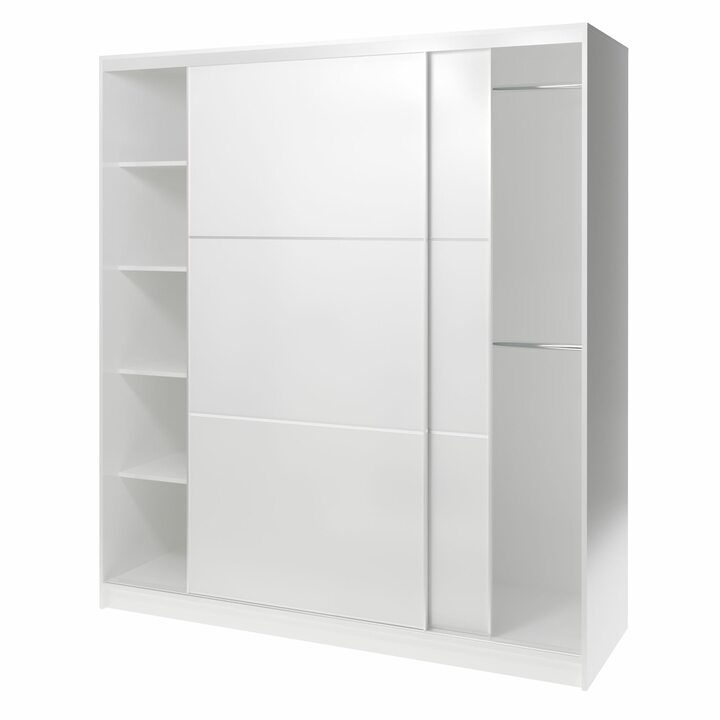 Валске Шкаф купе ширина 1,8 метра, корпус белый, фасад белый