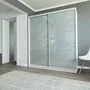 Валске Шкаф купе ширина 1,8 метра, корпус белый, фасад серое стекло