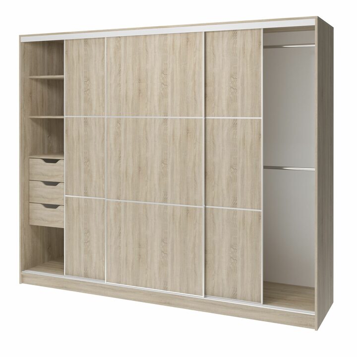 Валске Шкаф купе ширина 2,4 метра, корпус дуб сонома, фасад дуб сонома