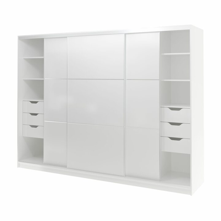 Валске Шкаф купе ширина 2,7 метра, корпус белый, фасад белый