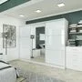 Валске Шкаф купе ширина 2,7 метра, корпус белый, фасад белое стекло, зеркало