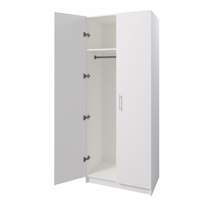 Тюс Шкаф распашной платяной, ЛДСП белый