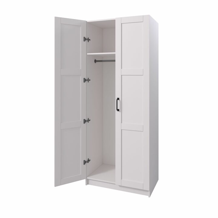 Тюс Шкаф распашной платяной, МДФ сборный белый