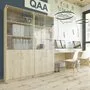 Толга Шкаф распашной комбинация шириной 800мм для хранения с дверками, ЛДСП дуб сонома, стекло
