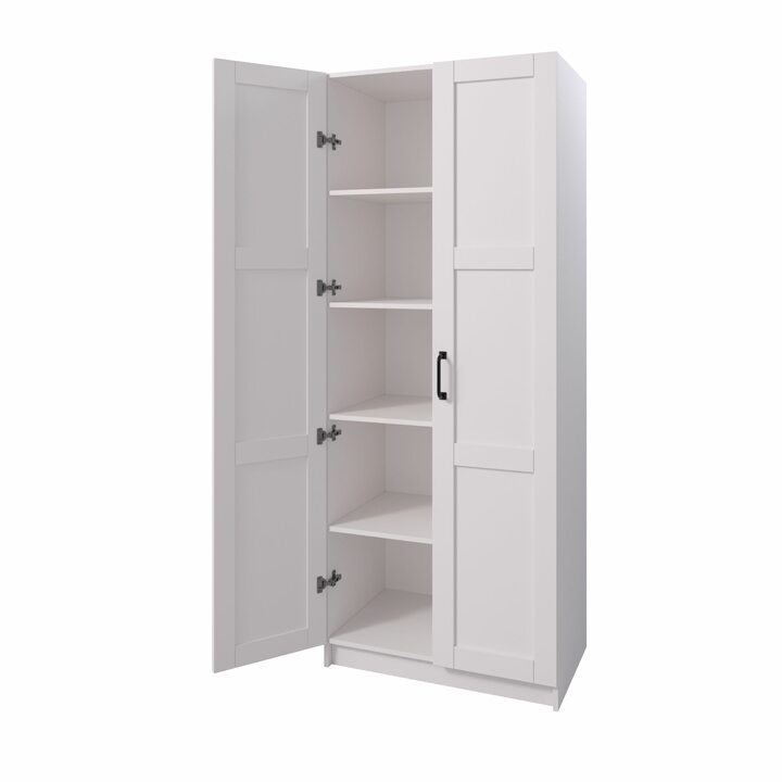 Тюс Шкаф распашной комбинированный, МДФ сборный белый