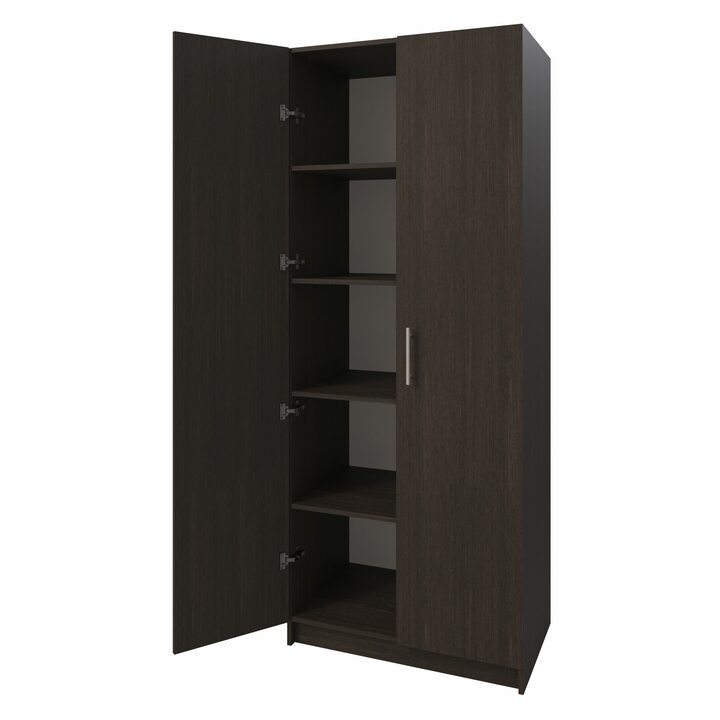 Тюс Шкаф распашной комбинированный, ЛДСП венге