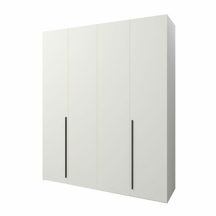 Нимиляв Шкаф распашной со складными дверками 2000мм, ЛДСП белый матовый