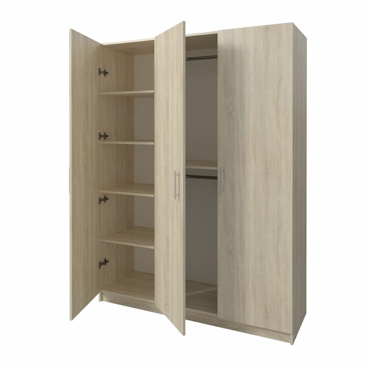 Тюс Шкаф распашной с 3 дверками, ширина 1500мм, ЛДСП дуб сонома